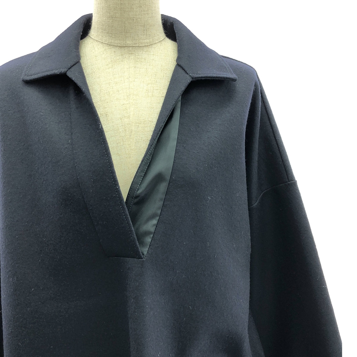 [Good Condition] JIL SANDER | Wool Skipper Pullover | Size 32 | Navy/Black | Women's