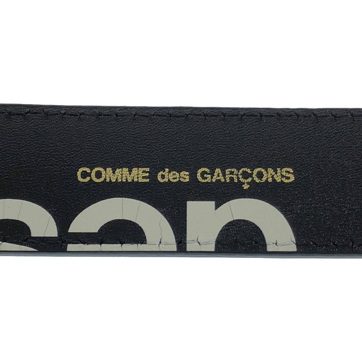 COMME des GARCONS / コムデギャルソン | ロゴプリント レザーベルト | ブラック | レディース