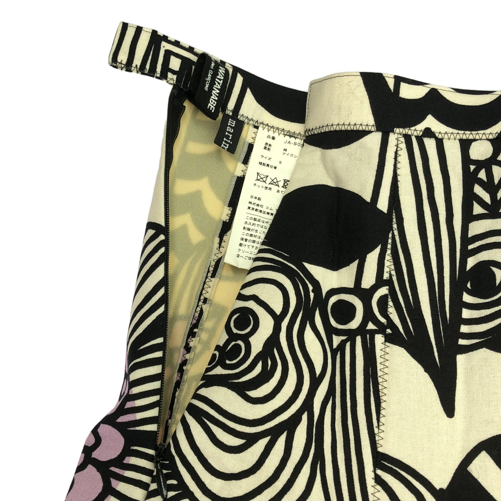 【미품】 JUNYA WATANABE COMME des GARCONS / 준야와타나베 | 2018SS | × marimekko 코튼 총 무늬 오버 스커트 | S | 멀티 컬러 | 여성