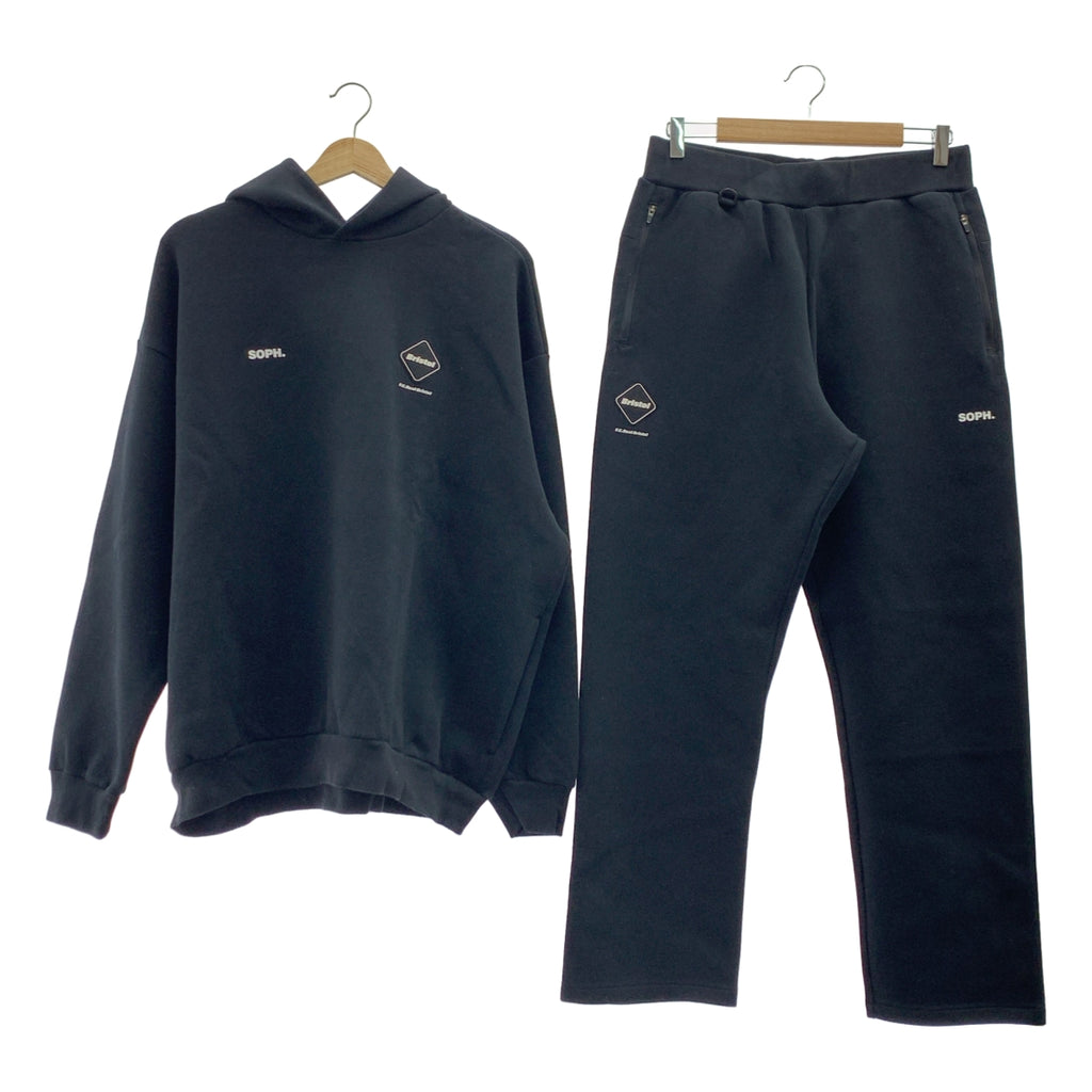 FCRB / FC Real Bristol | 2024 秋冬系列 | x UNDER R 開幕慶典套裝：Tex 運動連帽衫與寬鬆長褲 | L 碼 | 黑色 | 男款