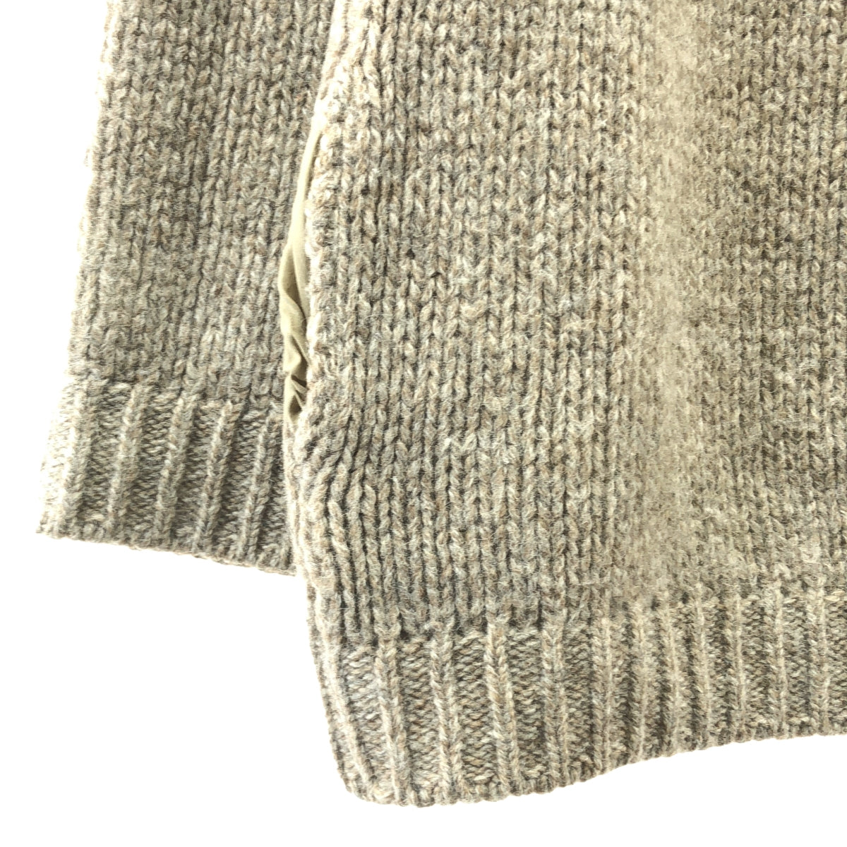 克里斯塔西亞 |羊毛低針距 2 口袋套頭衫針織 | M |米色 |女性的