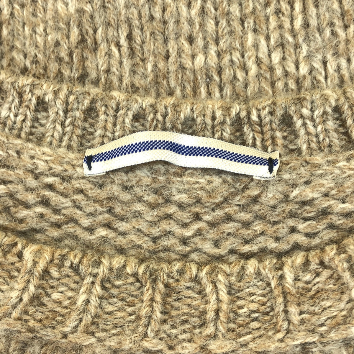 克里斯塔西亞 |羊毛低針距 2 口袋套頭衫針織 | M |米色 |女性的