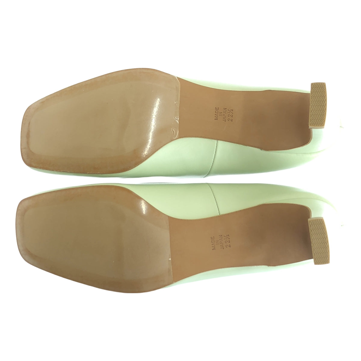 [完好無損] ATELIER BRUGGE |牛皮方頭高跟鞋 | 22 1/2 |薄荷綠 |女性的