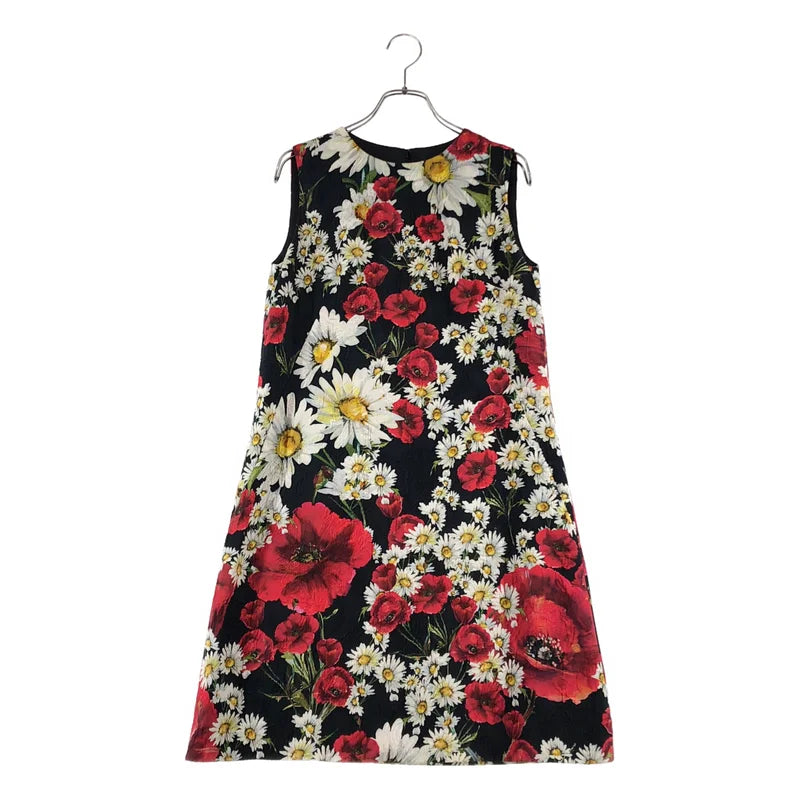 DOLCE＆GABBANA / ドルチェ＆ガッバーナドルガバ | 総柄 フラワー ジャガード ドレス ワンピース / シルク総裏地 | 40 | レディース