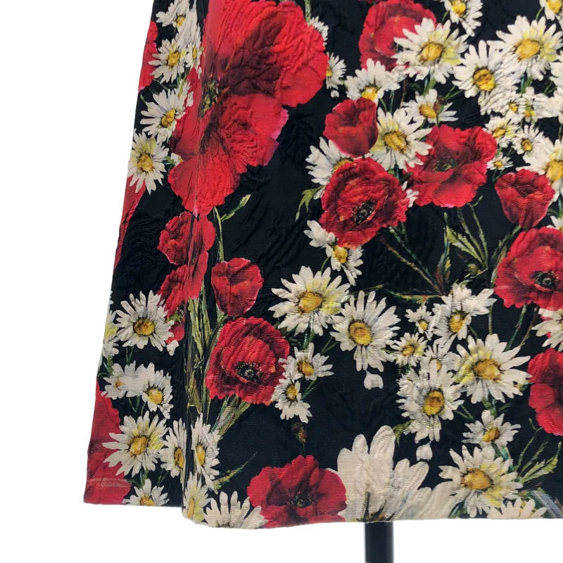 DOLCE＆GABBANA / ドルチェ＆ガッバーナドルガバ | 総柄 フラワー ジャガード ドレス ワンピース / シルク総裏地 | 40 | レディース