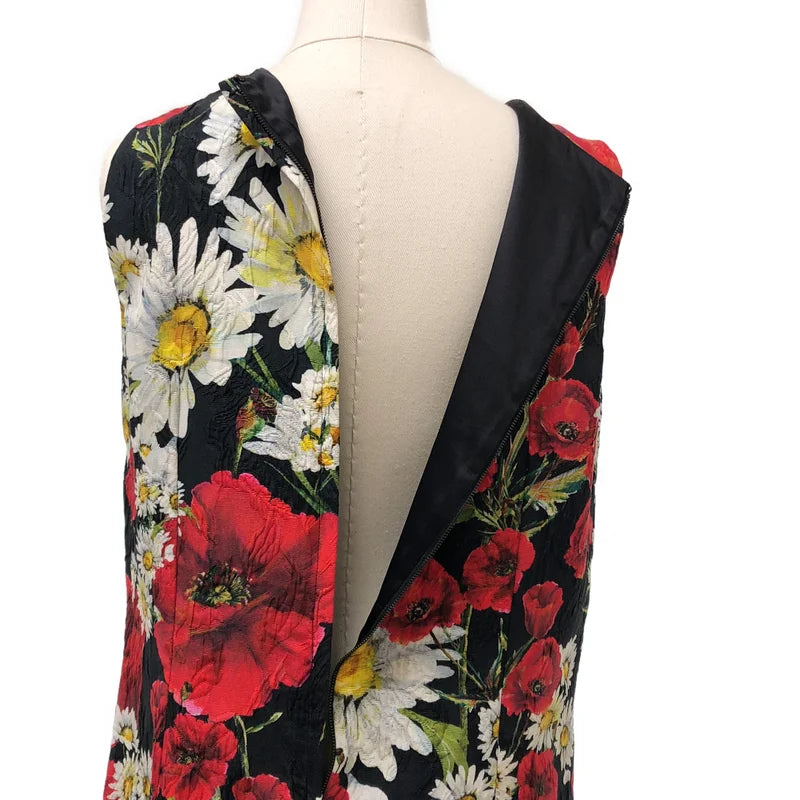 DOLCE＆GABBANA / ドルチェ＆ガッバーナドルガバ | 総柄 フラワー ジャガード ドレス ワンピース / シルク総裏地 | 40 | レディース