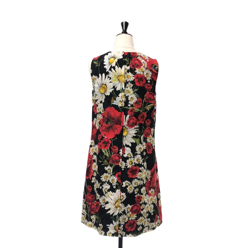 DOLCE＆GABBANA / ドルチェ＆ガッバーナドルガバ | 総柄 フラワー ジャガード ドレス ワンピース / シルク総裏地 | 40 | レディース