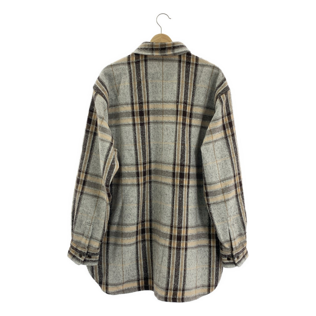 URU | 2024秋冬系列 | 常規領長袖襯衫，羊毛羊駝毛格紋襯衫 | 尺寸3 | 男士