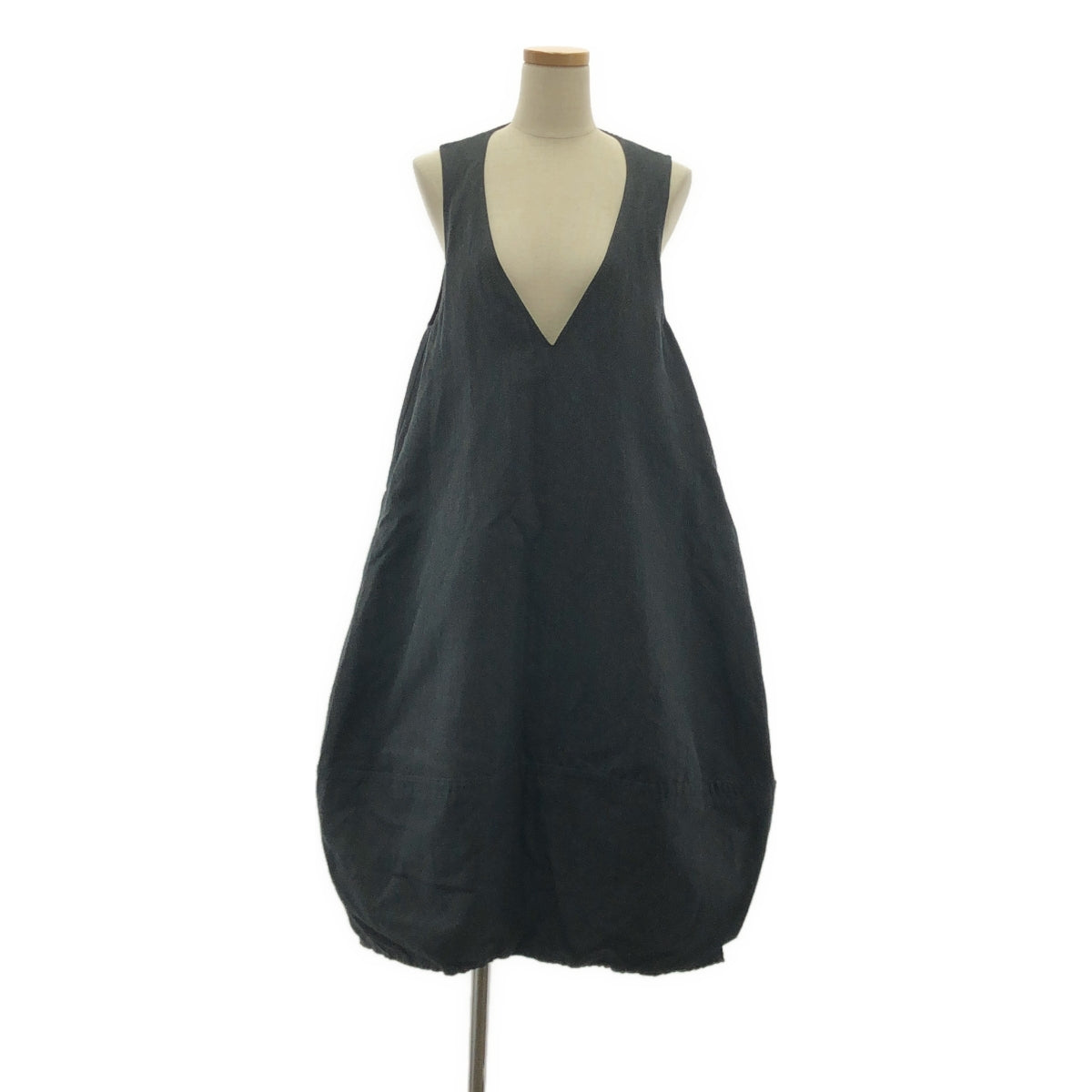 響鳴 |羊毛亞麻洗衣機田園風氣球連身裙 |毫米 |灰色 |女性的