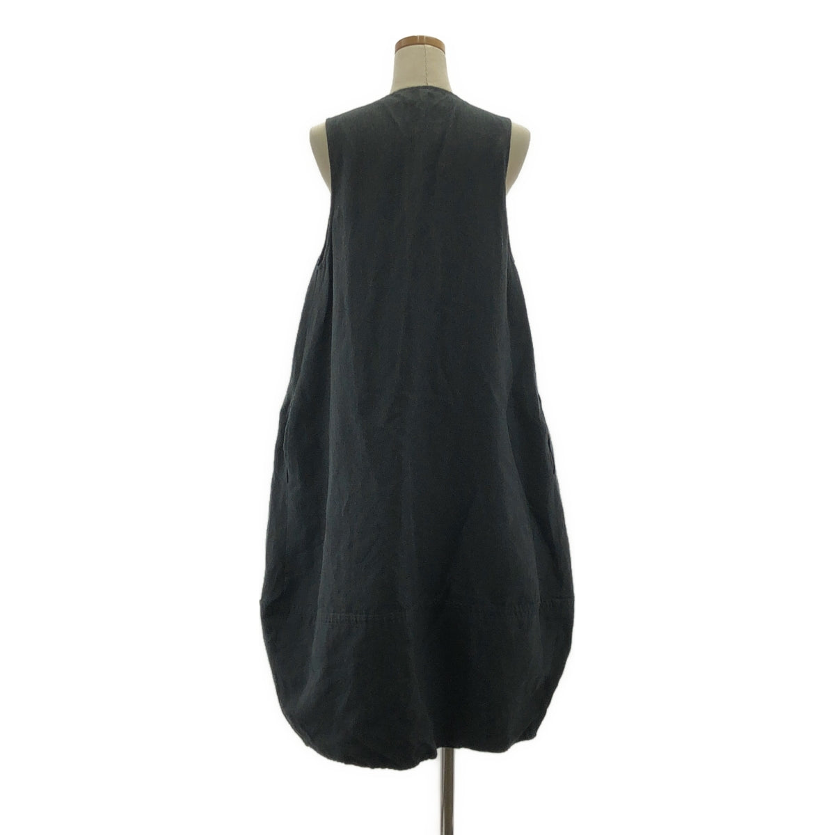 響鳴 |羊毛亞麻洗衣機田園風氣球連身裙 |毫米 |灰色 |女性的