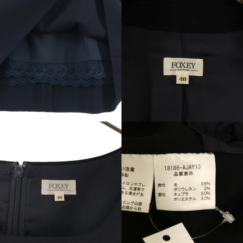 FOXEY / フォクシー | セットアップ ロゴボタン シングルジャケット / バックジップ ワンピース 総裏地 | 40 | レディース