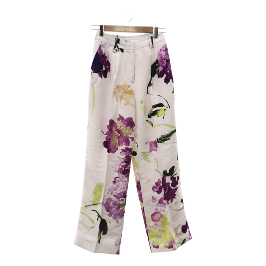 [Good Condition] Aje | Linen Flower Back Elastic 2-Puck Slacks Pants / Fully Lined | Size 4 | Pink | Women's