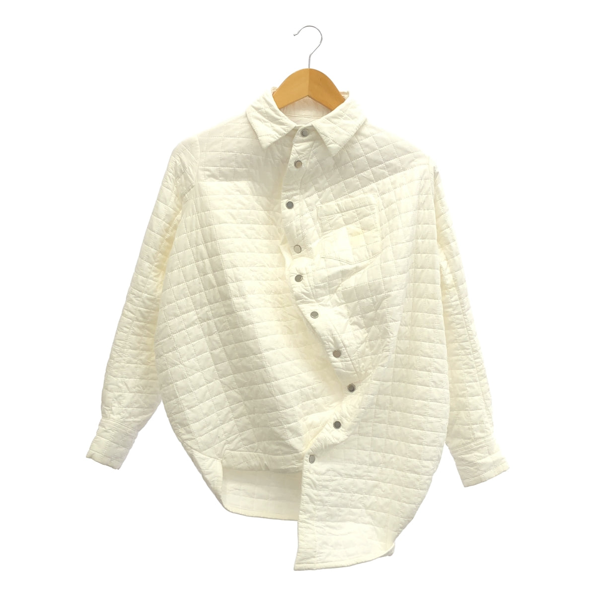 ANREALAGE / アンリアレイジ | 2022AW | 3D AERO LAYER PLANET BALL SHIRT 中綿 キルティング ボールシャツ | 38 | ホワイト | レディース