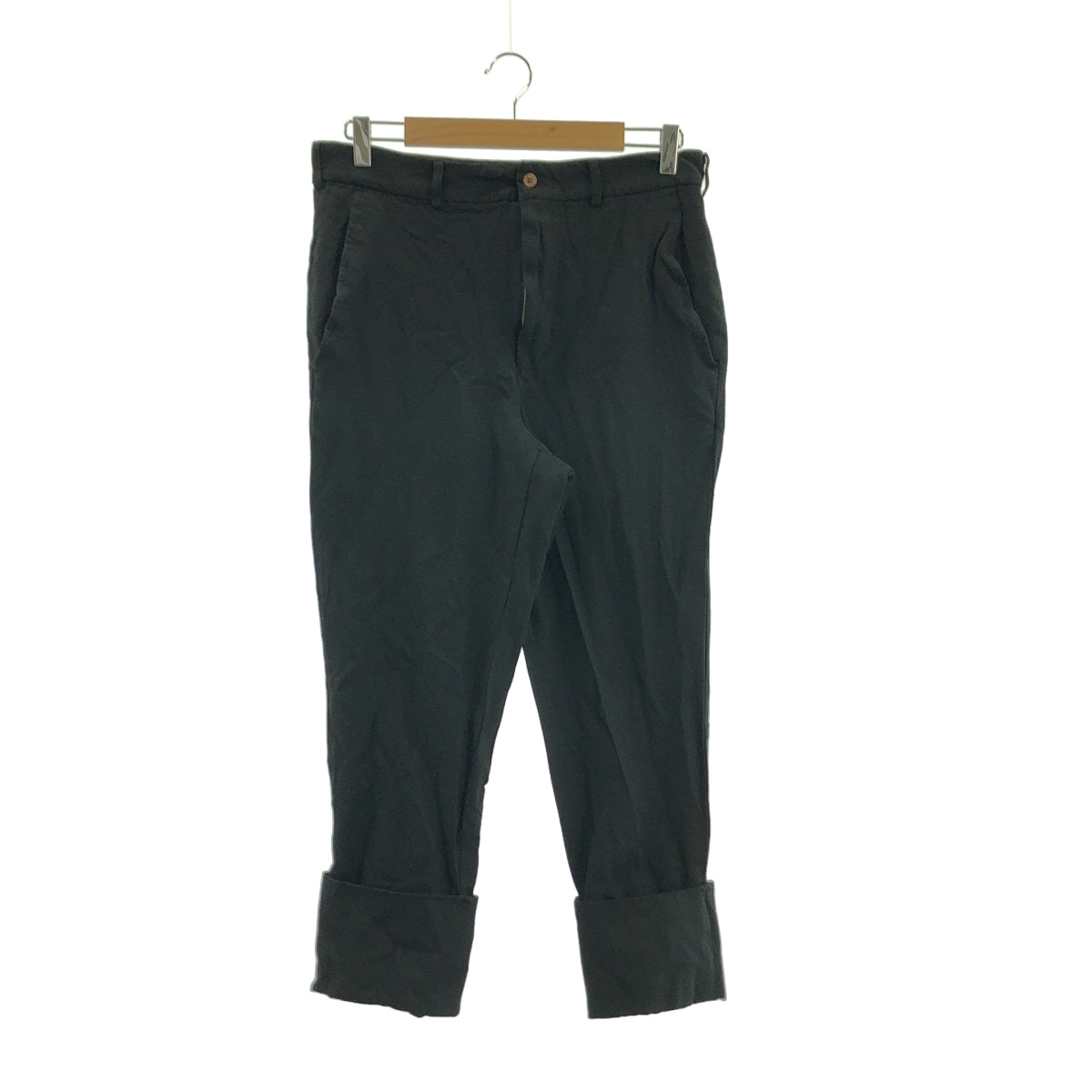 COMME des GARCONS / コムデギャルソン | 2013AW | ポリエステル 製品加工 ロールアップ スラックス パンツ | M | ブラック | レディース