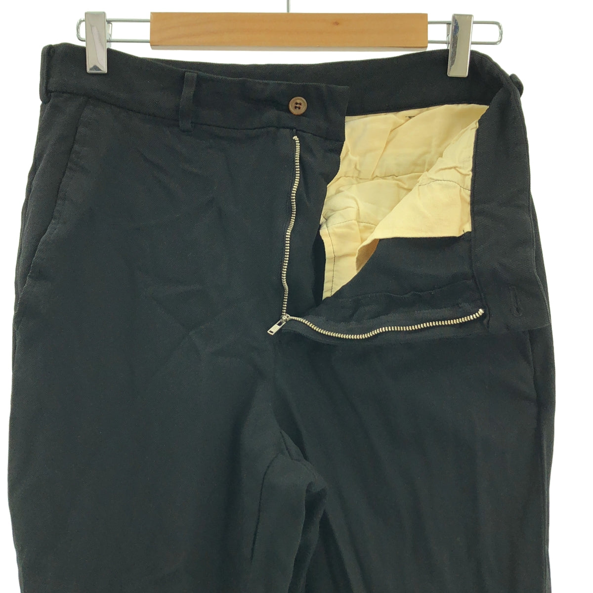 COMME des GARCONS / コムデギャルソン | 2013AW | ポリエステル 製品加工 ロールアップ スラックス パンツ | M | ブラック | レディース