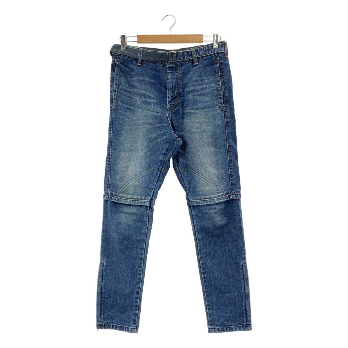 sacai | 拉鍊開衩腰帶疊層牛仔褲 | 1 |