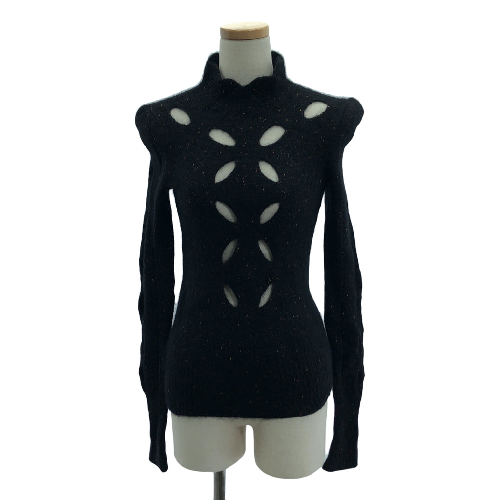 ISABEL MARANT / イザベルマラン | カットワーク ベイビーアルパカ ネップニット | 34 | ブラック / マルチカラー | レディース