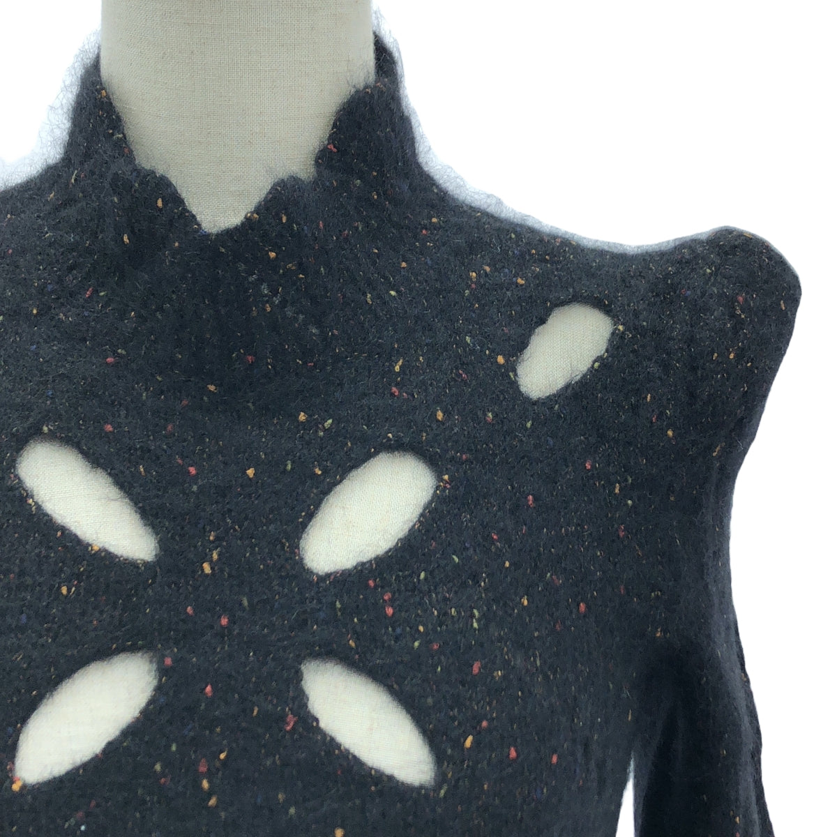 ISABEL MARANT / イザベルマラン | カットワーク ベイビーアルパカ ネップニット | 34 | ブラック / マルチカラー | レディース