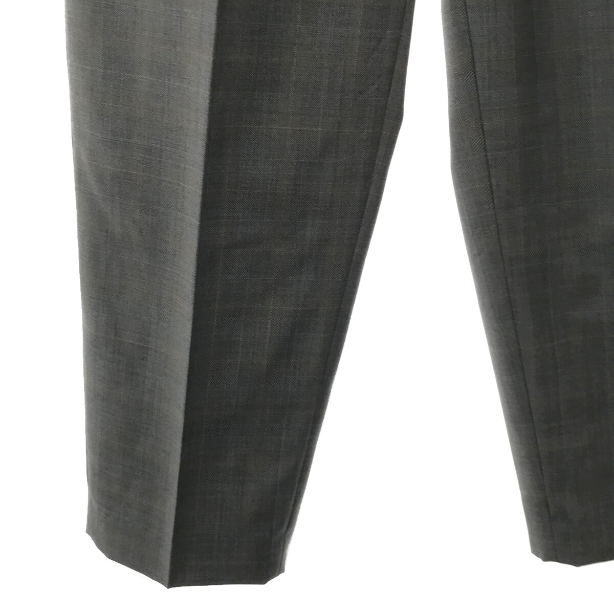 [Good Condition] Drawer | 2021SS | Wool Windowpane Check Tuck Slacks | Size 38 | Gray | Women's