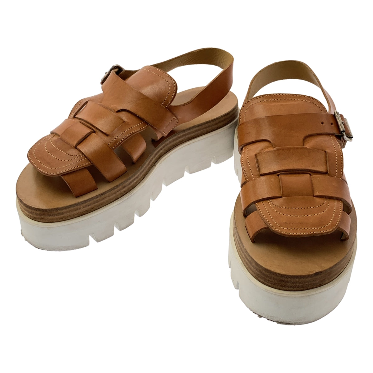 MM6 Maison Margiela / 엠엠 식스 메종 마르젤라 | 가죽 스트랩 플랫폼 샌들 | 37 |