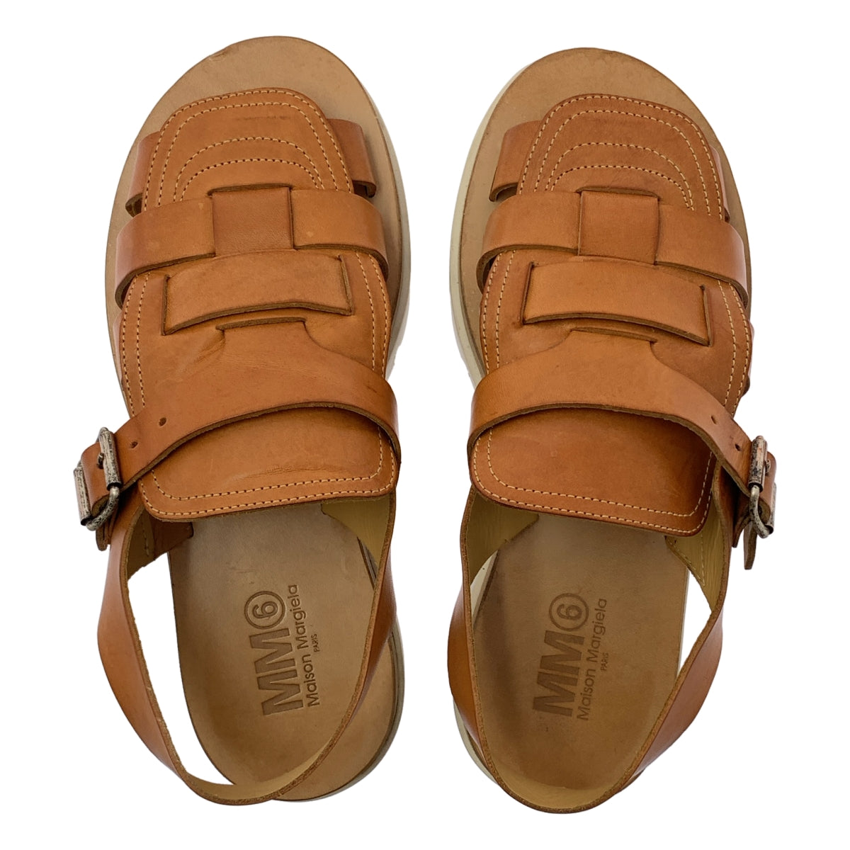 MM6 Maison Margiela / 엠엠 식스 메종 마르젤라 | 가죽 스트랩 플랫폼 샌들 | 37 |