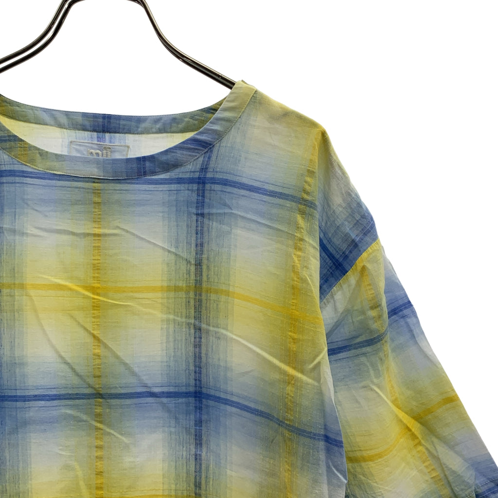 mii | 棉質格紋露肩拉鍊上衣 | S 碼 | 女款