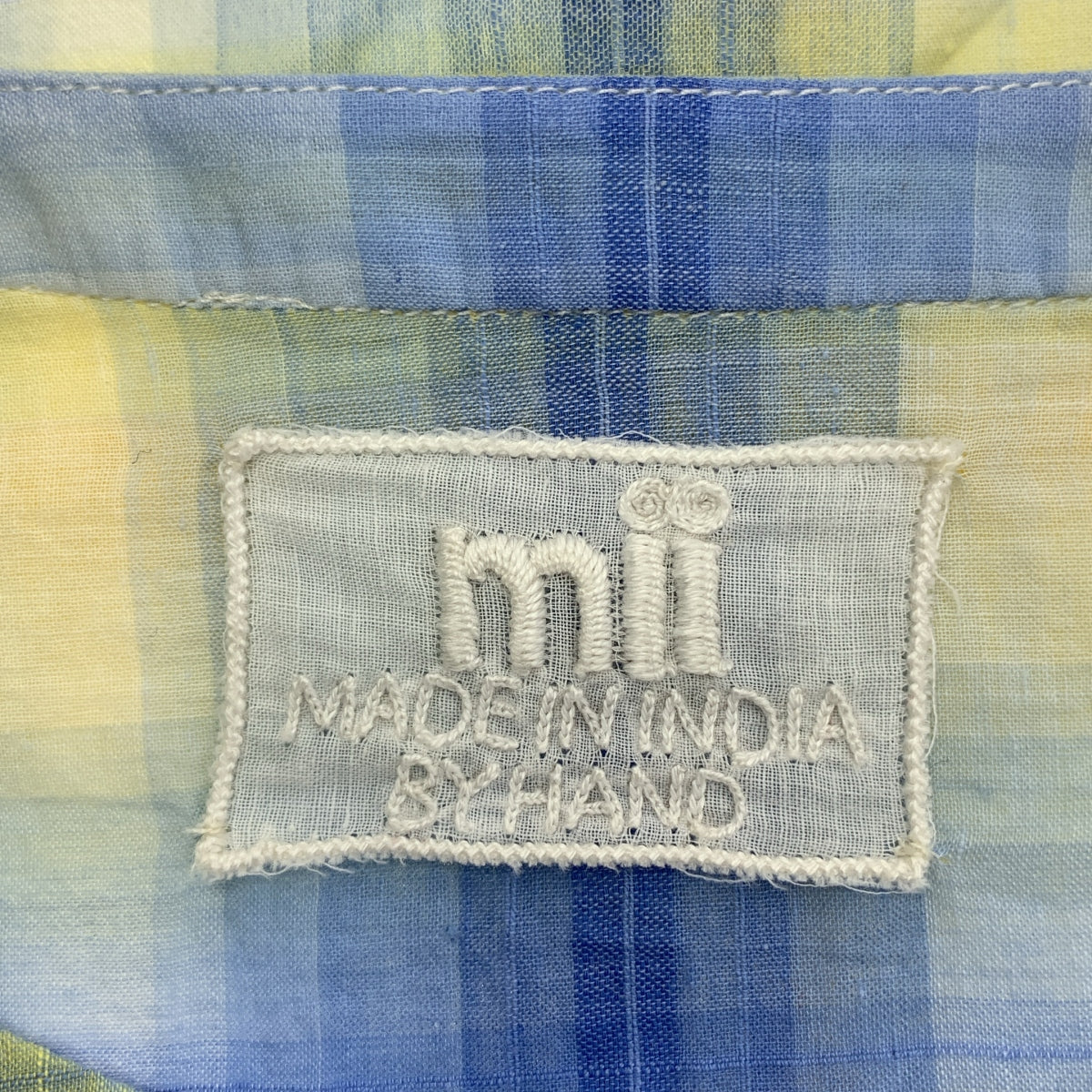 mii / 미 | 코튼 체크 숄더 지퍼 컷소우 블라우스 | S | 여성