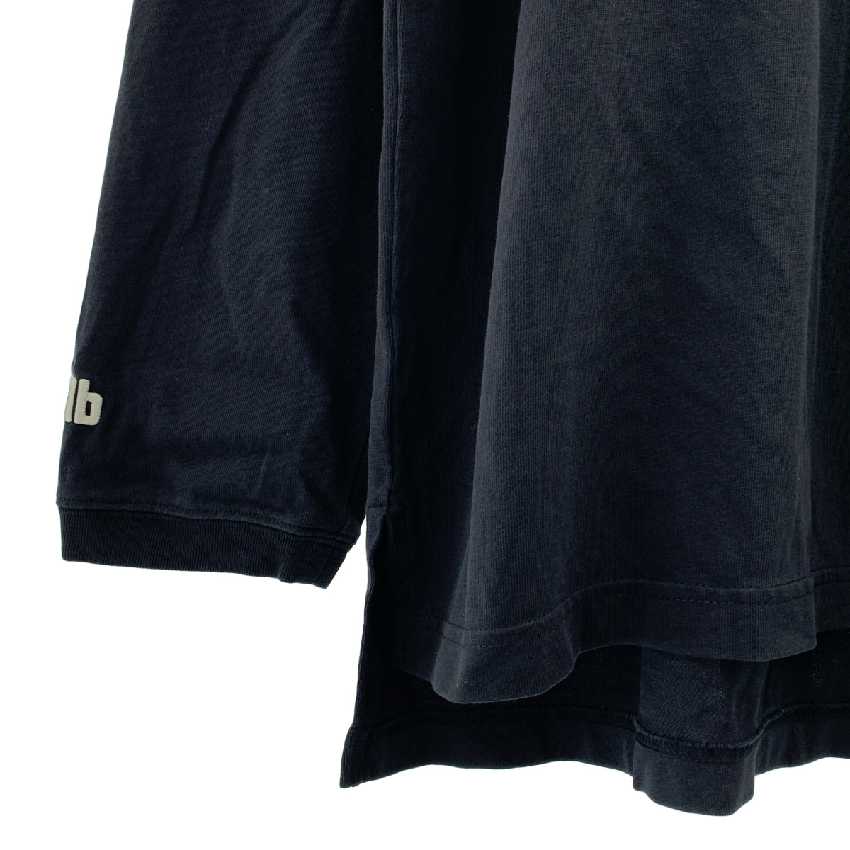 HERON PRESTON / 헤론 프레스톤 | 원포인트 자수 모의 목 롱 슬리브 티셔츠 | L |