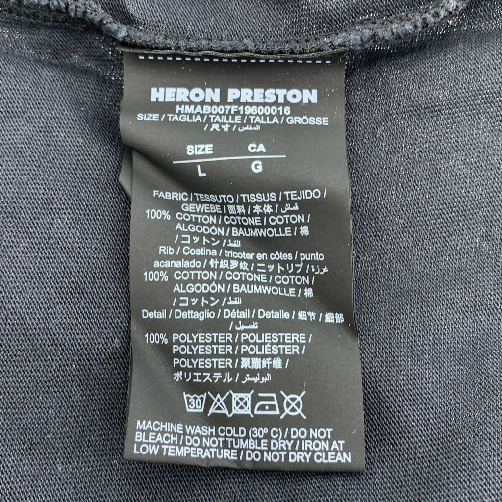 HERON PRESTON / 헤론 프레스톤 | 원포인트 자수 모의 목 롱 슬리브 티셔츠 | L |