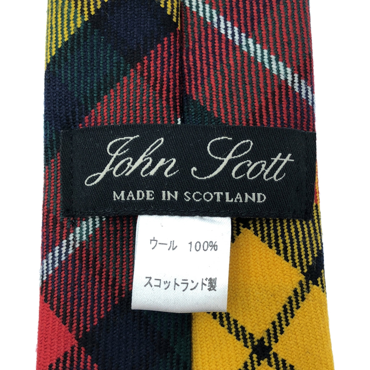 【미품】 John Scott / 존 스콧 | 타탄 체크 울 넥타이 | 멀티 컬러