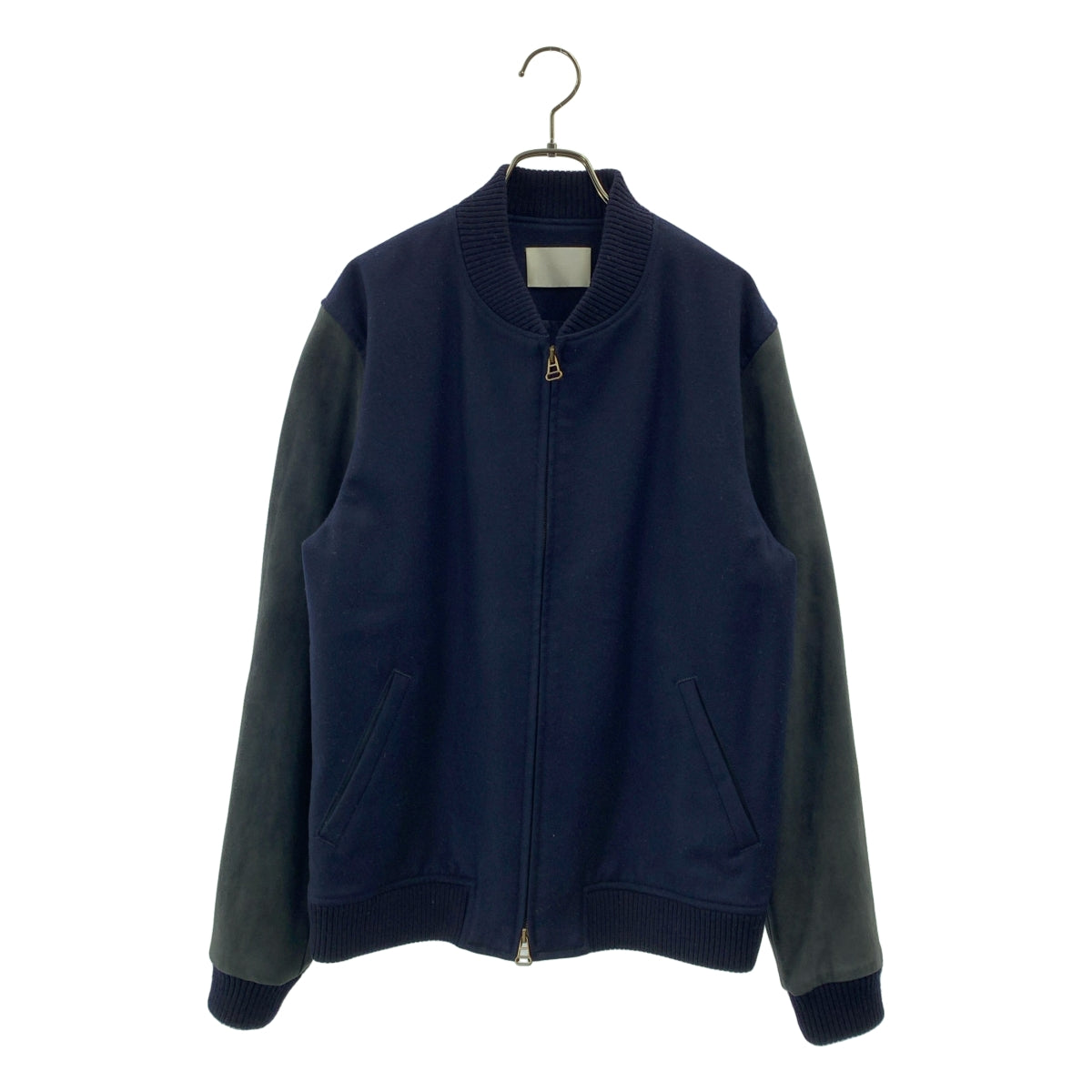 niuhans / ニュアンス | FOR 1LDK ZIP-UP JACKET / 牛革 レザースリーブ ブルゾン ジャケット | 3 | レディース