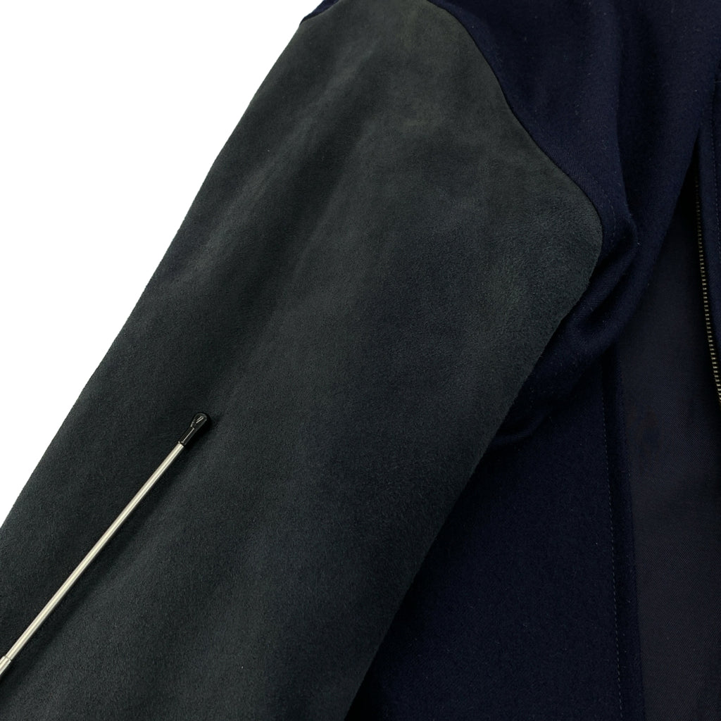 niuhans / ニュアンス | FOR 1LDK ZIP-UP JACKET / 牛革 レザースリーブ ブルゾン ジャケット | 3 | レディース