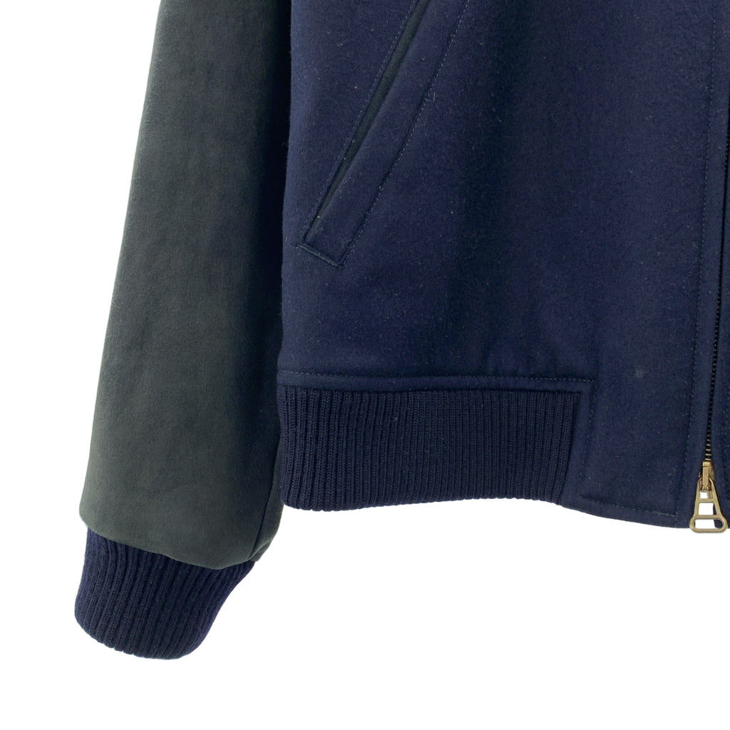 niuhans / ニュアンス | FOR 1LDK ZIP-UP JACKET / 牛革 レザースリーブ ブルゾン ジャケット | 3 | レディース