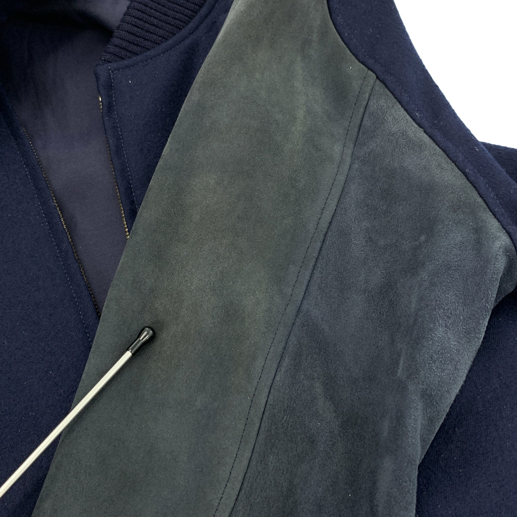 niuhans / ニュアンス | FOR 1LDK ZIP-UP JACKET / 牛革 レザースリーブ ブルゾン ジャケット | 3 | レディース