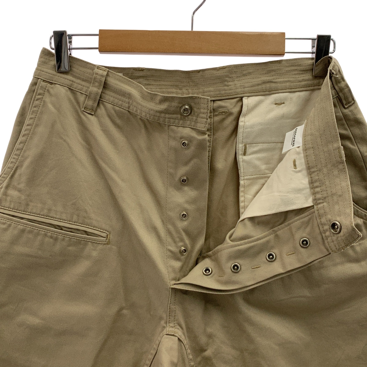 SASSAFRAS | 男士純棉前袋斜紋褲 | S 碼 | 米色