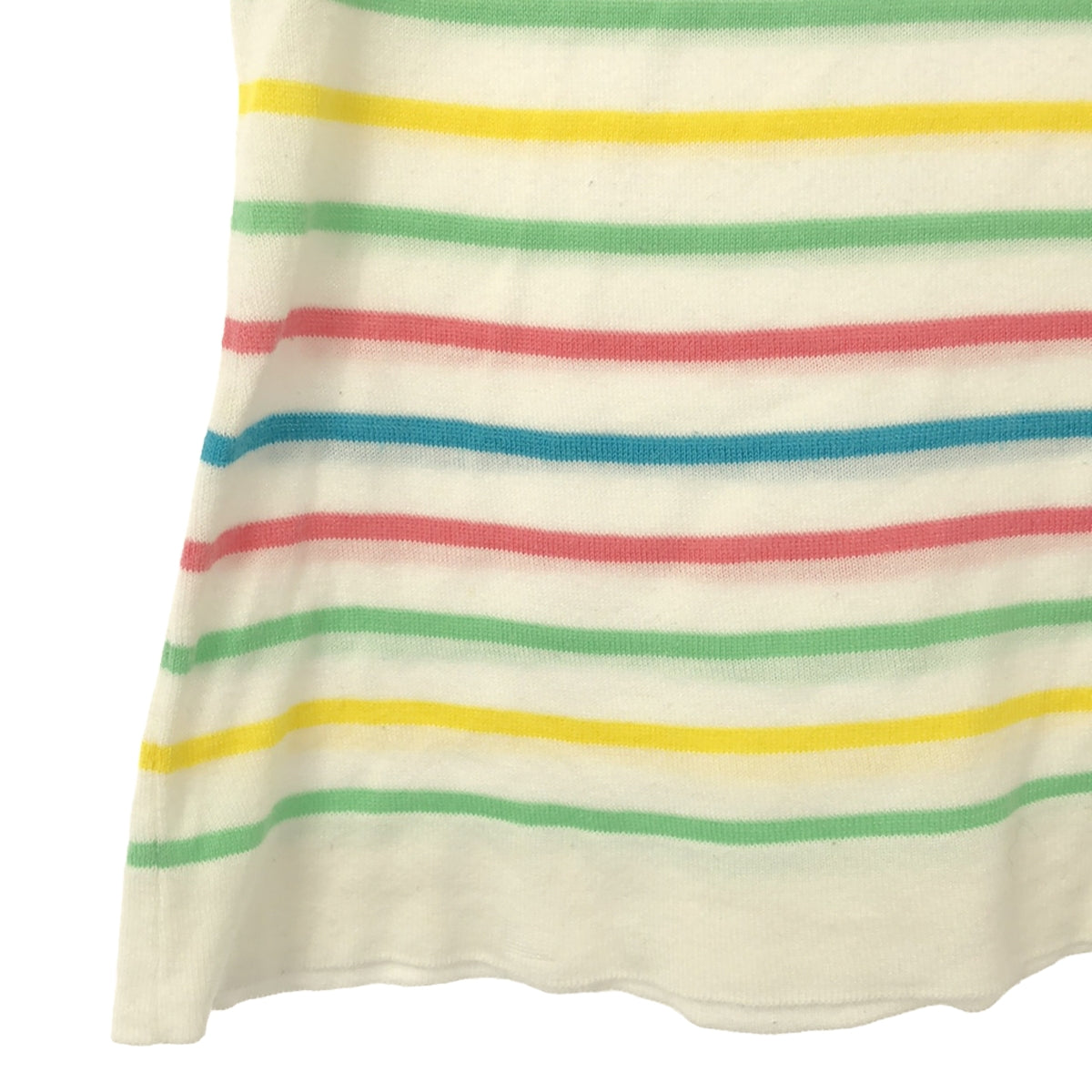 JOHN SMEDLEY / ジョンスメドレー | シーアイランドコットン スクエアネック ボーダー ニットTシャツ | S | マルチカラー | レディース