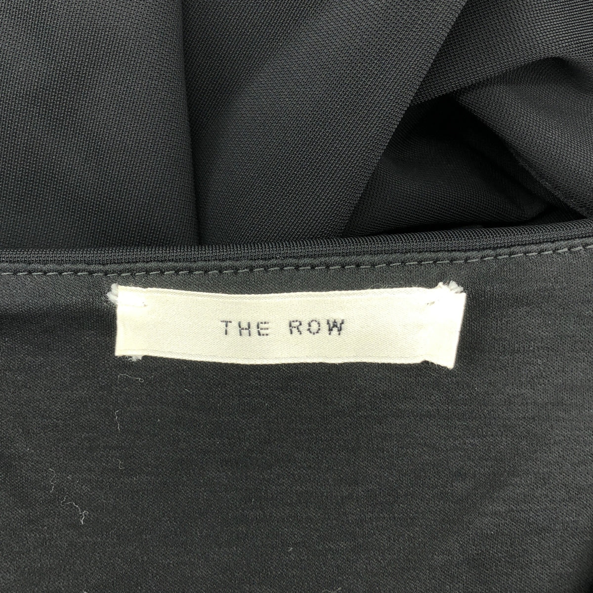 THE ROW / ザロウ | V-Neck Elastic Dress ハーフスリーブ ロング ワンピース | M | ブラック | レディース