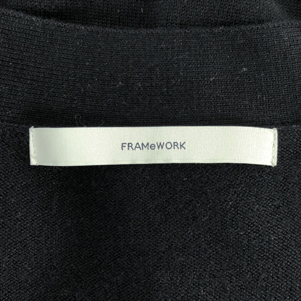 Framework / フレームワーク | Vネック ビッグカーディガン | F | ネイビー | レディース