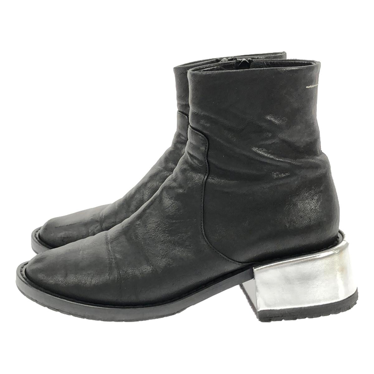 [Good Condition] MM6 Maison Margiela / MM6 Maison Margiela | Mirror heel side zip leather boots