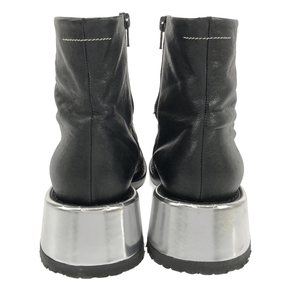 [Good Condition] MM6 Maison Margiela / MM6 Maison Margiela | Mirror heel side zip leather boots