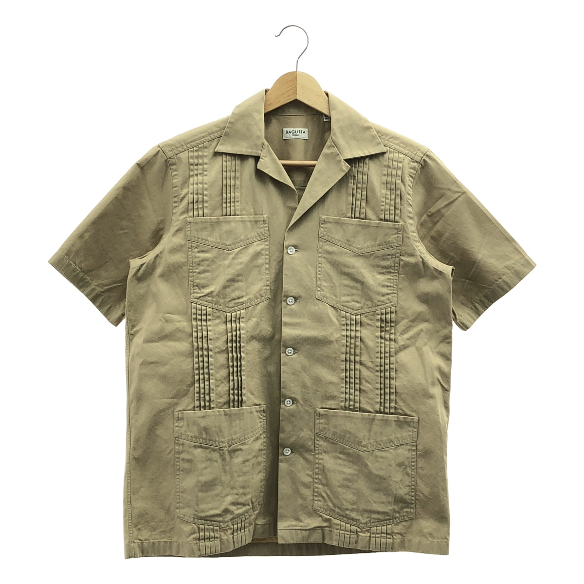 Bagutta / 바구타 | SLIM 오픈 컬러 쿠바 셔츠 | XS | 베이지 | 남성