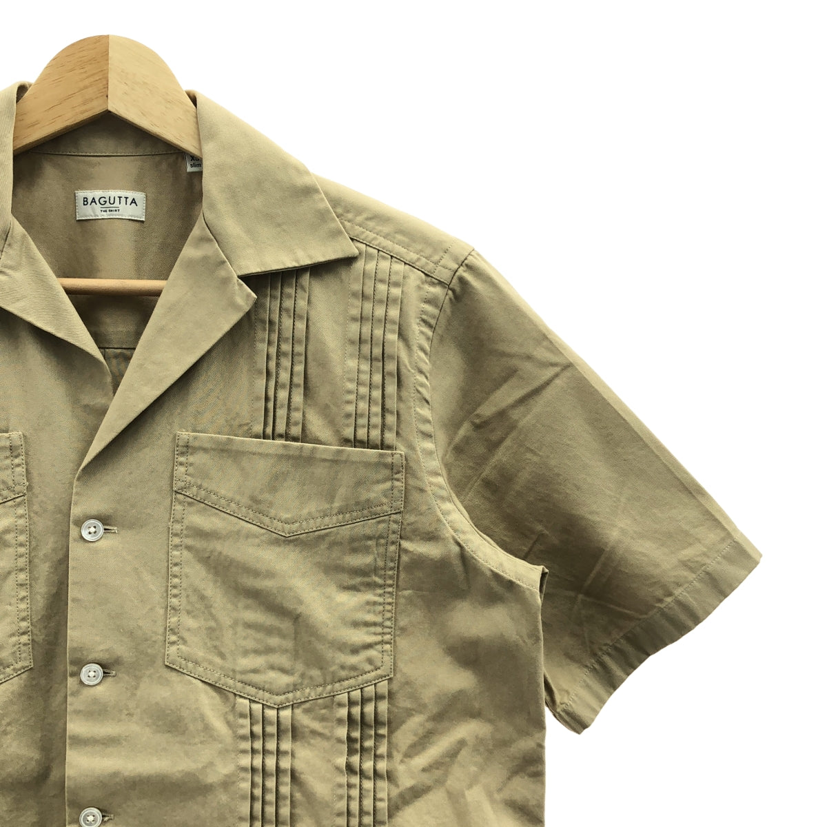 Bagutta / 바구타 | SLIM 오픈 컬러 쿠바 셔츠 | XS | 베이지 | 남성