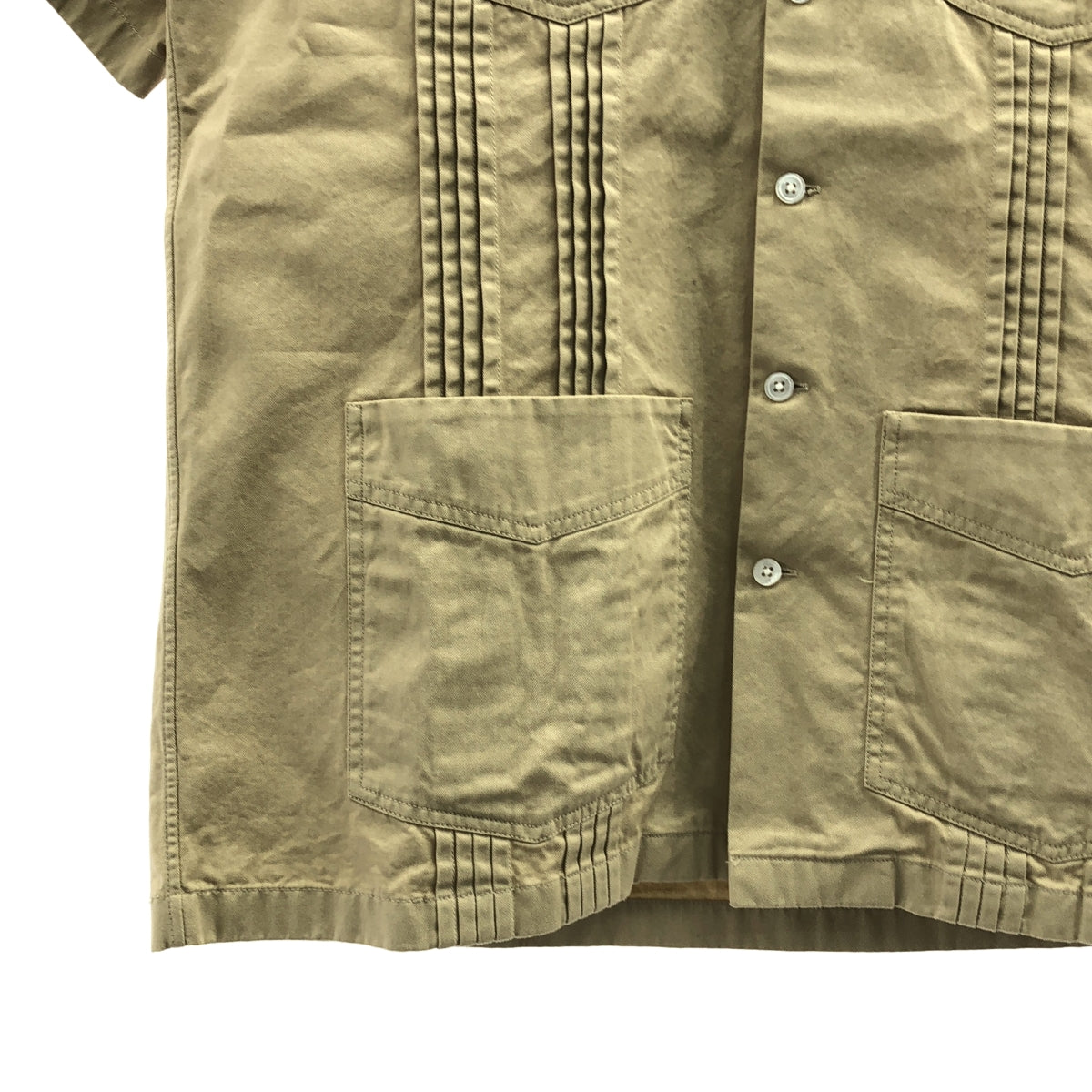 Bagutta / バグッタ | SLIM オープンカラー キューバシャツ | XS | ベージュ | メンズ
