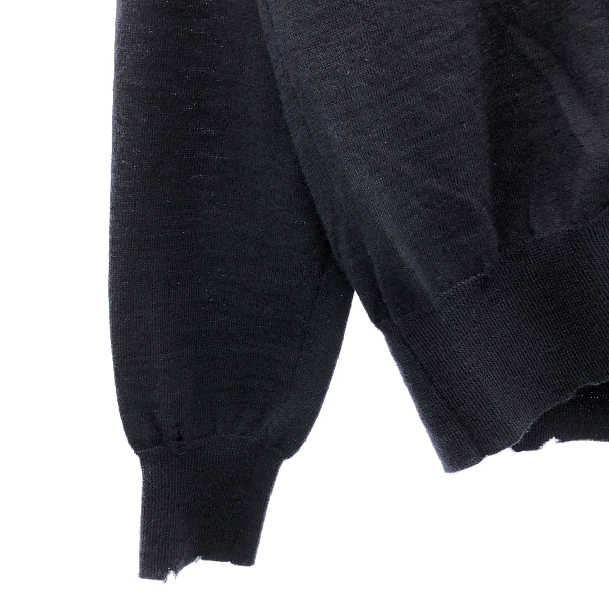 Maison Margiela / メゾンマルジェラ | 2023AW | キャット エンブロイダリー ダメージ加工 Vネック カーディガン | S |