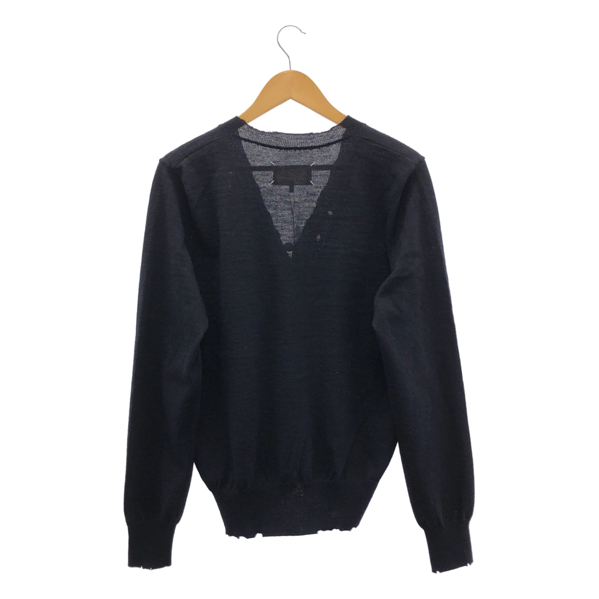 Maison Margiela / メゾンマルジェラ | 2023AW | キャット エンブロイダリー ダメージ加工 Vネック カーディガン | S |