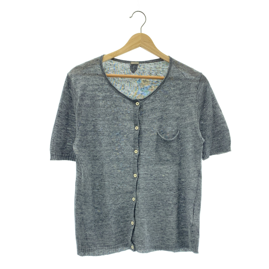 MARGARET HOWELL / 마가렛 하웰 | 린넨 크루넥 반팔 가디건 | F |