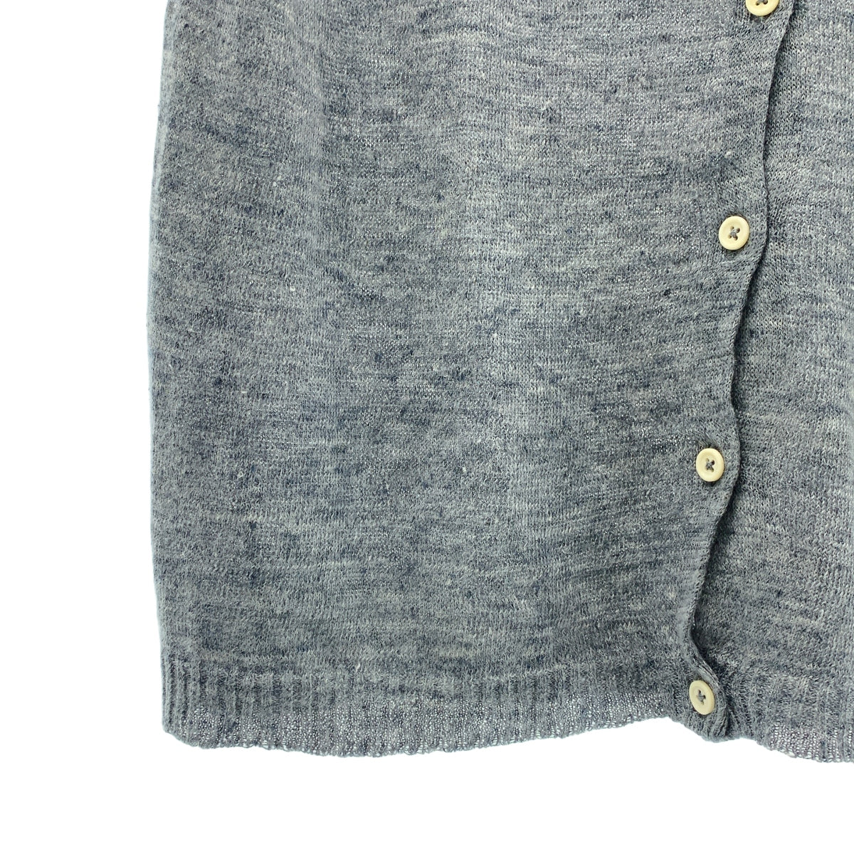 MARGARET HOWELL / マーガレットハウエル | リネン クルーネック 半袖カーディガン | F |