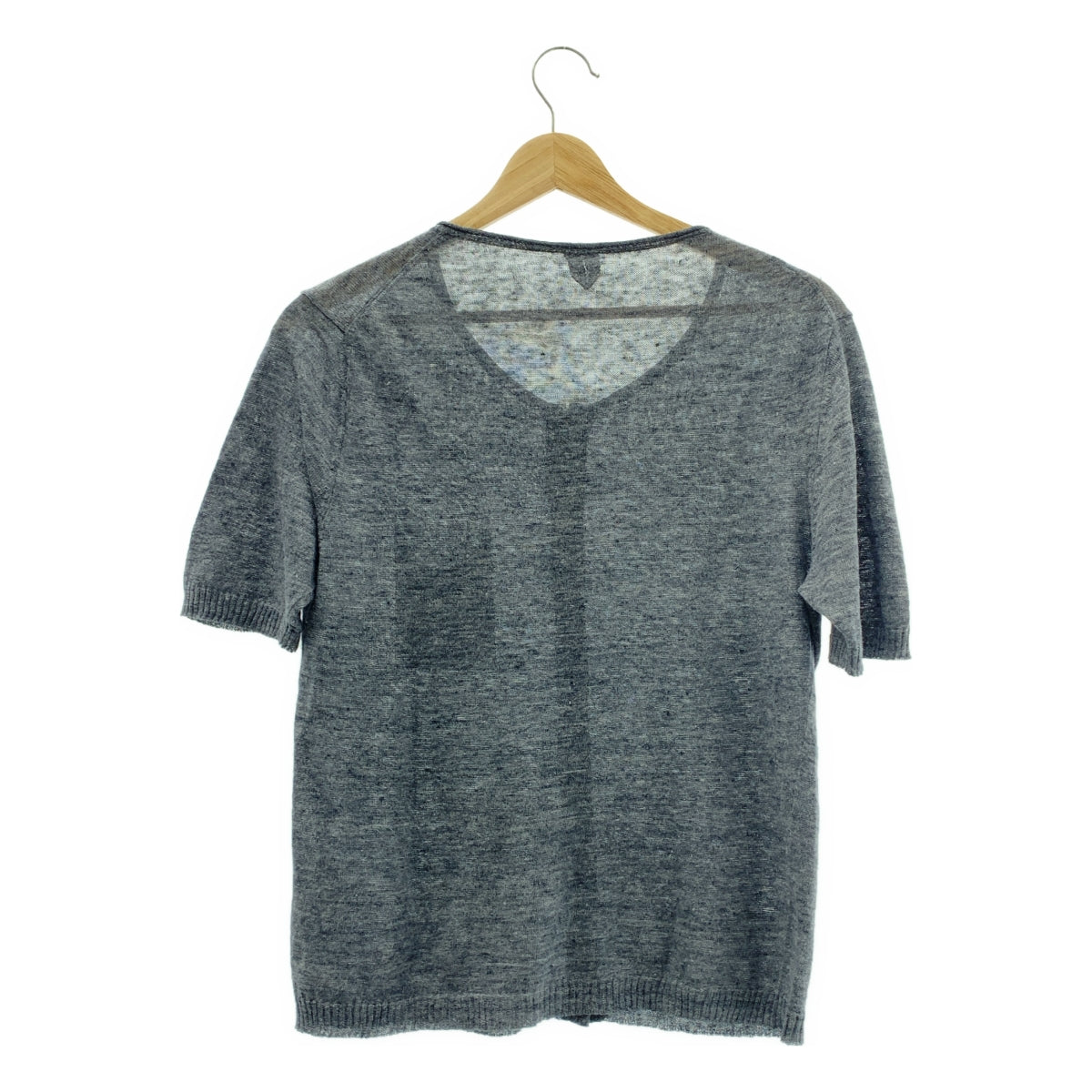 MARGARET HOWELL / マーガレットハウエル | リネン クルーネック 半袖カーディガン | F |