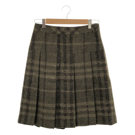 BURBERRY LONDON | Wool Check Pleated Skirt | 38 | Women's