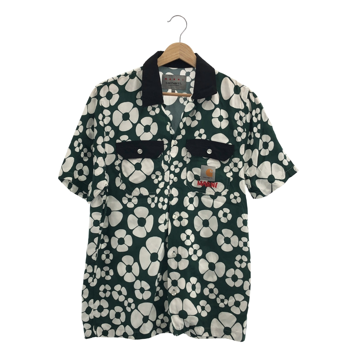 MARNI / 마르니 | × carhartt / 레이온 프린트 오픈 컬러 셔츠 | XXS | 남성
